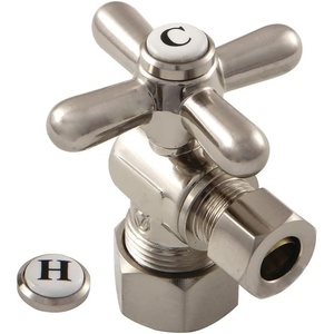 image:imageKingston Brass CC53301X Vintage Classic 58Inch X 38Inch OD Compression Angle Stop with Cross Handle 218Inch Polished ChromeBrushed Nickel