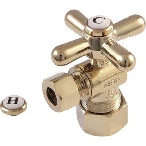 image:imageKingston Brass CC53301X Vintage Classic 58Inch X 38Inch OD Compression Angle Stop with Cross Handle 218Inch Polished ChromePolished Brass