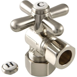 image:imageKingston Brass CC54408X 58 OD Comp X 12 OD Comp Angle Stop Valve Brushed NickelBrushed Nickel