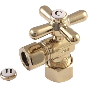 image:imageKingston Brass CC54408X 58 OD Comp X 12 OD Comp Angle Stop Valve Brushed NickelPolished Brass