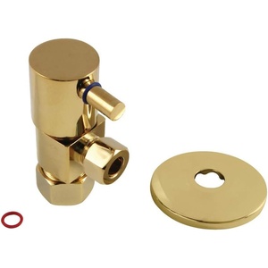image:imageKingston Brass CD53307VAK 58OD x 38 OD AntiSeize Deluxe Quarter Turn Ceramic Hardisc Cartridge Angle Stop with Flange Brushed BrassPolished Brass