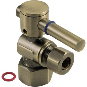 image:imageKingston Brass Fauceture CC43107DL Quarter Turn Valves 12 FIP X 38 OD Compression Brushed BrassAntique Brass