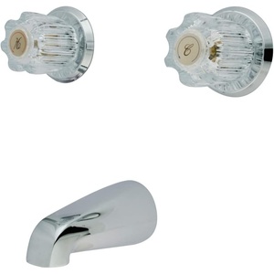 image:imageKingston Brass KB141TO Twin Acrylic Handles Tub and Shower Faucet with Tub Only Polished Chrome8Inch CenterWith Tub Only