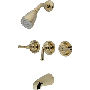 image:imageKingston Brass KB231 Magellan Tub and Shower Faucet with 3Magellan Handles Polished Chrome5Inch Spout ReachPolished Brass