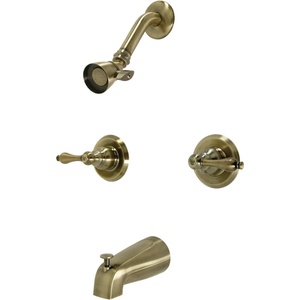 image:imageKingston Brass KB240AL Victorian DoubleHandle Tub and Shower Faucet in Matte BlackAntique Brass