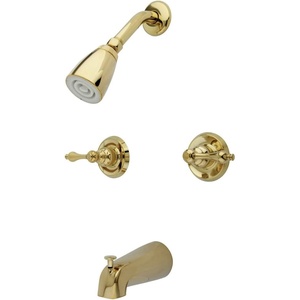 image:imageKingston Brass KB240AL Victorian DoubleHandle Tub and Shower Faucet in Matte BlackPolished Brass