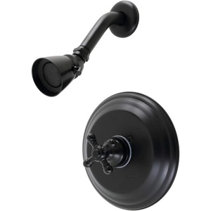 image:imageKingston Brass KB2636BXSO Metropolitan SingleHandle Pressure Balanced Shower Faucet in Polished NickelMatte Black