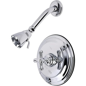 image:imageKingston Brass KB3630AXSO Restoration SingleHandle Pressure Balanced Shower Faucet in Matte BlackPolished Chrome