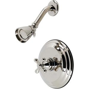 image:imageKingston Brass KB3630AXSO Restoration SingleHandle Pressure Balanced Shower Faucet in Matte BlackPolished Nickel