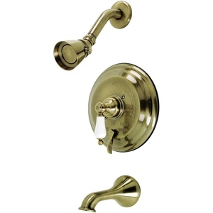 image:imageKingston Brass KB36360PL Restoration SingleHandle Pressure Balanced Tub and Shower Faucet in Polished NickelAntique Brass