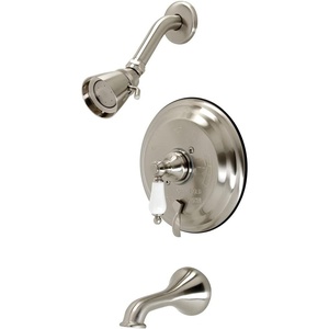 image:imageKingston Brass KB36360PL Restoration SingleHandle Pressure Balanced Tub and Shower Faucet in Polished NickelBrushed Nickel