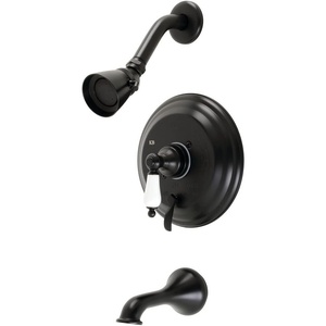 image:imageKingston Brass KB36360PL Restoration SingleHandle Pressure Balanced Tub and Shower Faucet in Polished NickelMatte Black