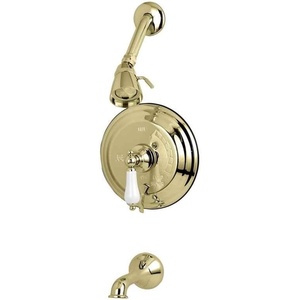 image:imageKingston Brass KB36360PL Restoration SingleHandle Pressure Balanced Tub and Shower Faucet in Polished NickelPolished Brass