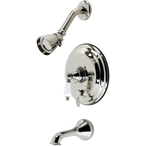 image:imageKingston Brass KB36360PL Restoration SingleHandle Pressure Balanced Tub and Shower Faucet in Polished NickelPolished Nickel