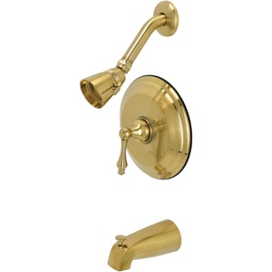 image:imageKingston Brass KB3636AL Restoration SingleHandle Pressure Balanced Tub and Shower Faucet in Polished NickelBrushed Brass