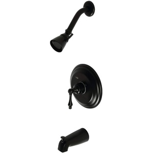 image:imageKingston Brass KB3636AL Restoration SingleHandle Pressure Balanced Tub and Shower Faucet in Polished NickelMatte Black