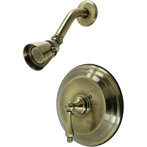 image:imageKingston Brass KB3636ALSO Restoration SingleHandle Pressure Balanced Shower Faucet in Polished NickelAntique Brass