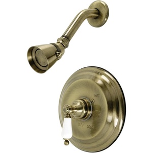 image:imageKingston Brass KB3637PLSO Restoration SingleHandle Pressure Balanced Shower Faucet in Brushed BrassAntique Brass