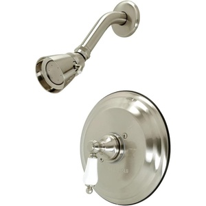 image:imageKingston Brass KB3637PLSO Restoration SingleHandle Pressure Balanced Shower Faucet in Brushed BrassBrushed Nickel