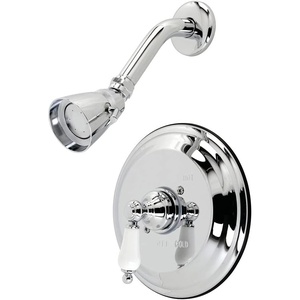 image:imageKingston Brass KB3637PLSO Restoration SingleHandle Pressure Balanced Shower Faucet in Brushed BrassPolished Chrome