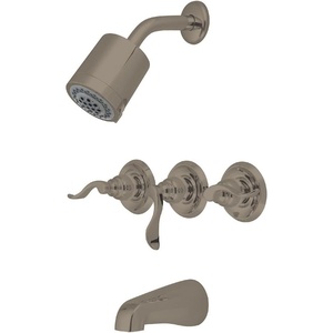 image:imageKingston Brass KB8231NFL NuWave French 3 Handle Tub and Shower Faucet Polished Chrome318 inch Diameter EscutcheonBrushed Nickel