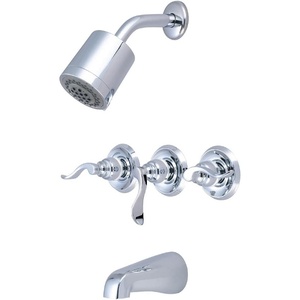 image:imageKingston Brass KB8231NFL NuWave French 3 Handle Tub and Shower Faucet Polished Chrome318 inch Diameter EscutcheonPolished Chrome