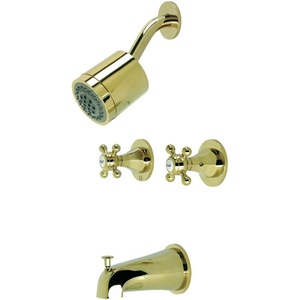 image:imageKingston Brass KBX8141BX Metropolitan DoubleHandle Tub and Shower Faucet in Polished ChromePolished Brass