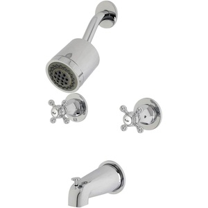 image:imageKingston Brass KBX8141BX Metropolitan DoubleHandle Tub and Shower Faucet in Polished ChromePolished Chrome