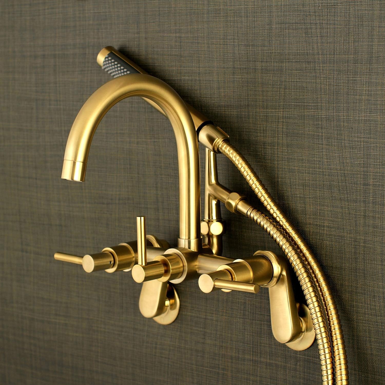 image:imageAqua Vintage AE8158DL Concord 7Inch Adjustable Wall Mount Tub Faucet Brushed NickelBrushed Brass