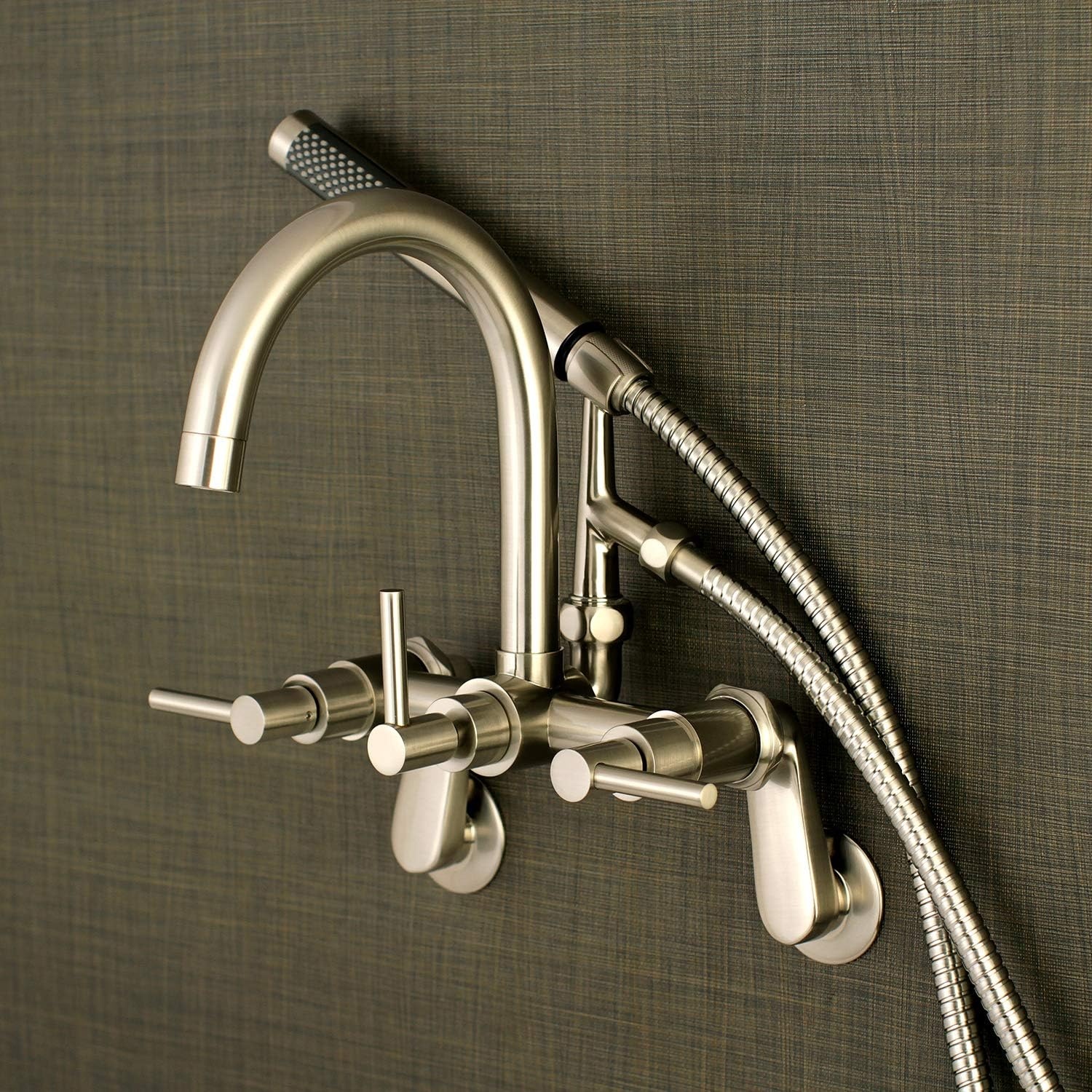 image:imageAqua Vintage AE8158DL Concord 7Inch Adjustable Wall Mount Tub Faucet Brushed NickelBrushed Nickel