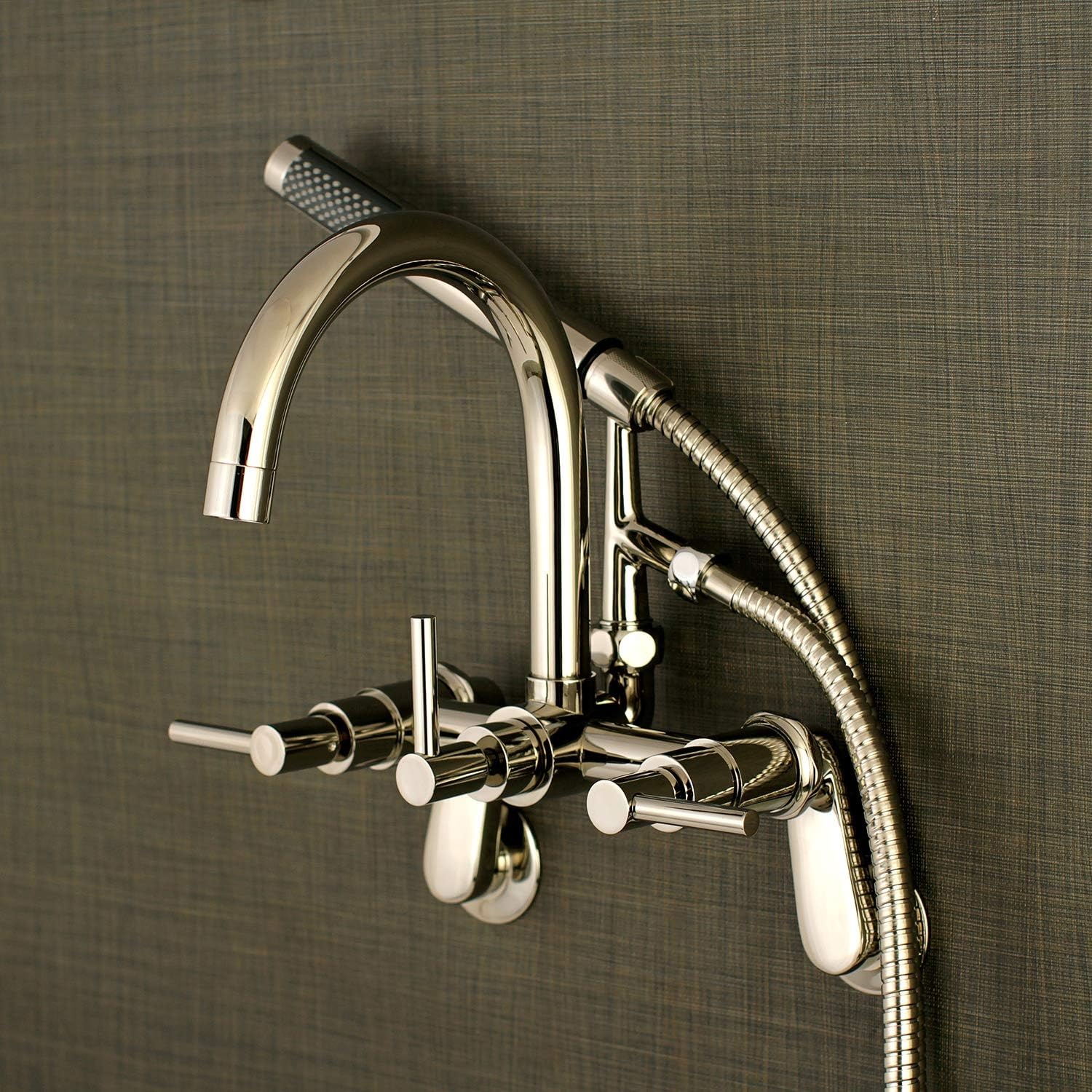 image:imageAqua Vintage AE8158DL Concord 7Inch Adjustable Wall Mount Tub Faucet Brushed NickelPolished Nickel