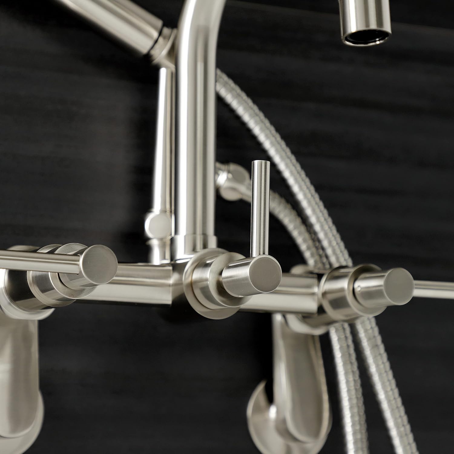 image:imageAqua Vintage AE8450DL Concord Wall Mount Clawfoot Tub Faucet Matte BlackBrushed Nickel
