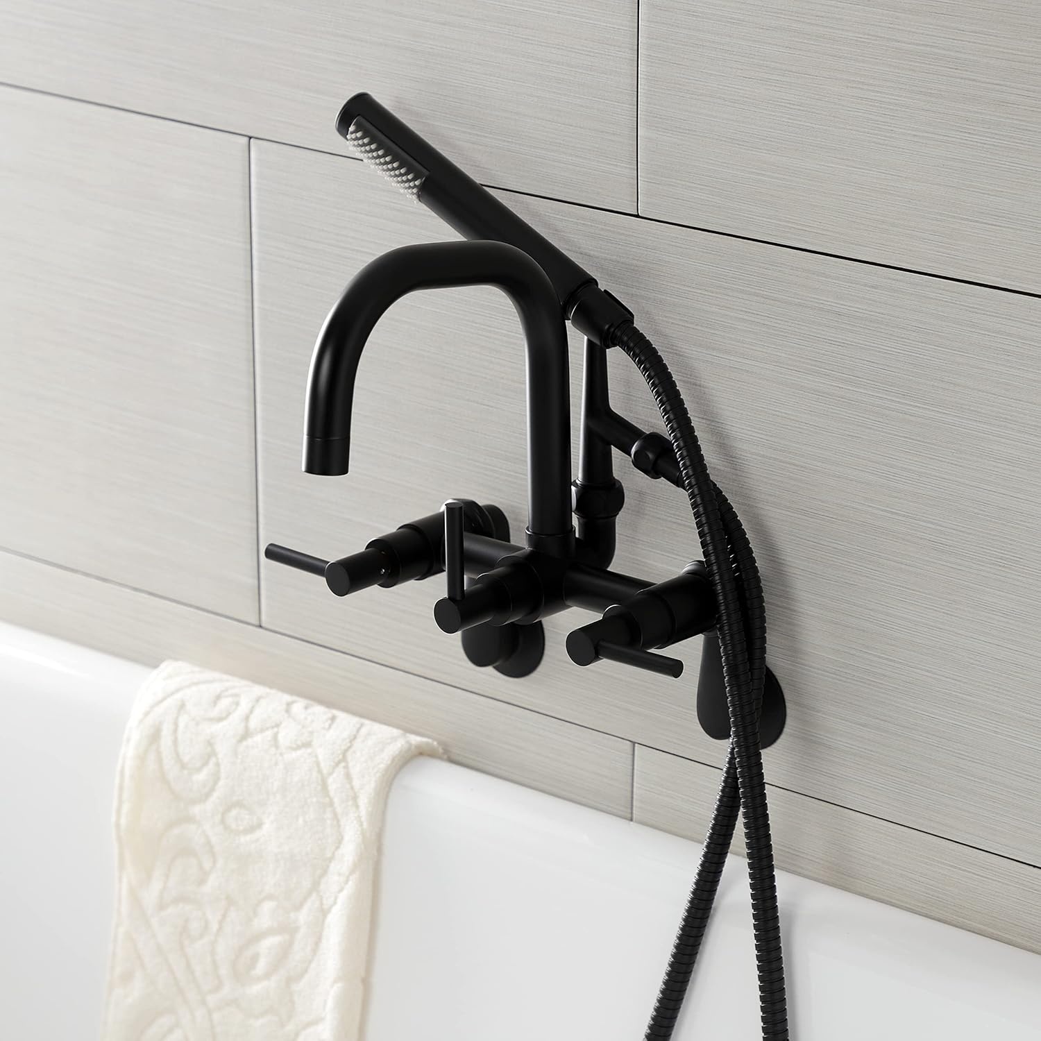 image:imageAqua Vintage AE8450DL Concord Wall Mount Clawfoot Tub Faucet Matte BlackMatte Black