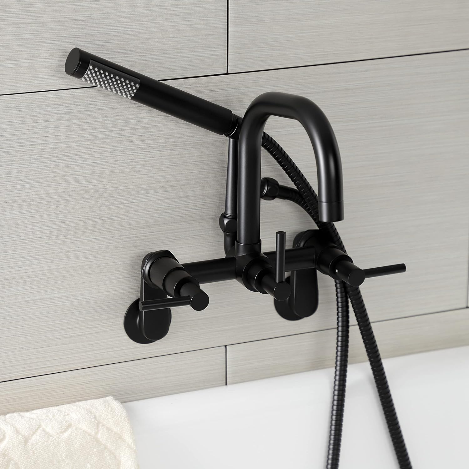image:imageAqua Vintage AE8450DL Concord Wall Mount Clawfoot Tub Faucet Matte BlackMatte Black