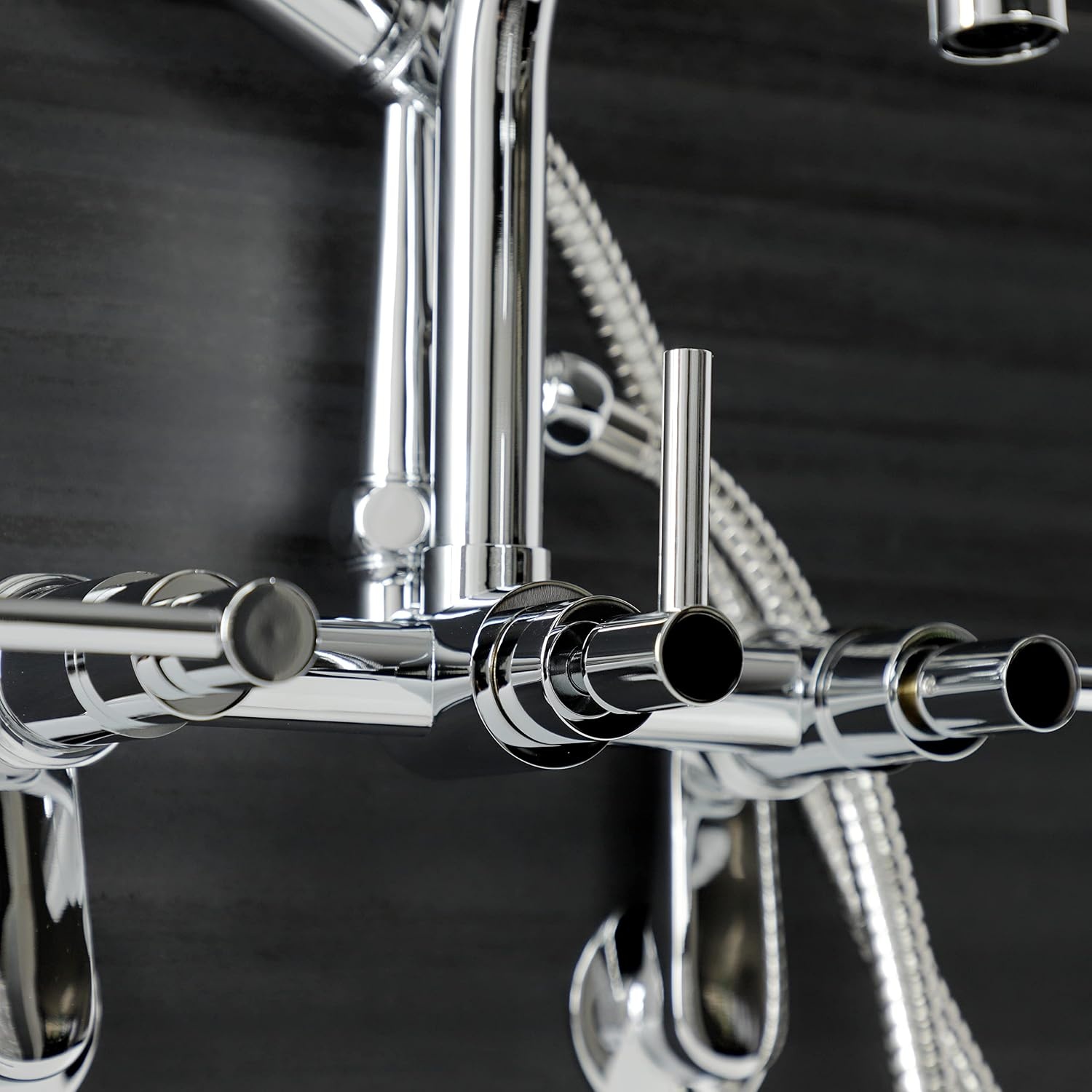 image:imageAqua Vintage AE8450DL Concord Wall Mount Clawfoot Tub Faucet Matte BlackPolished Chrome