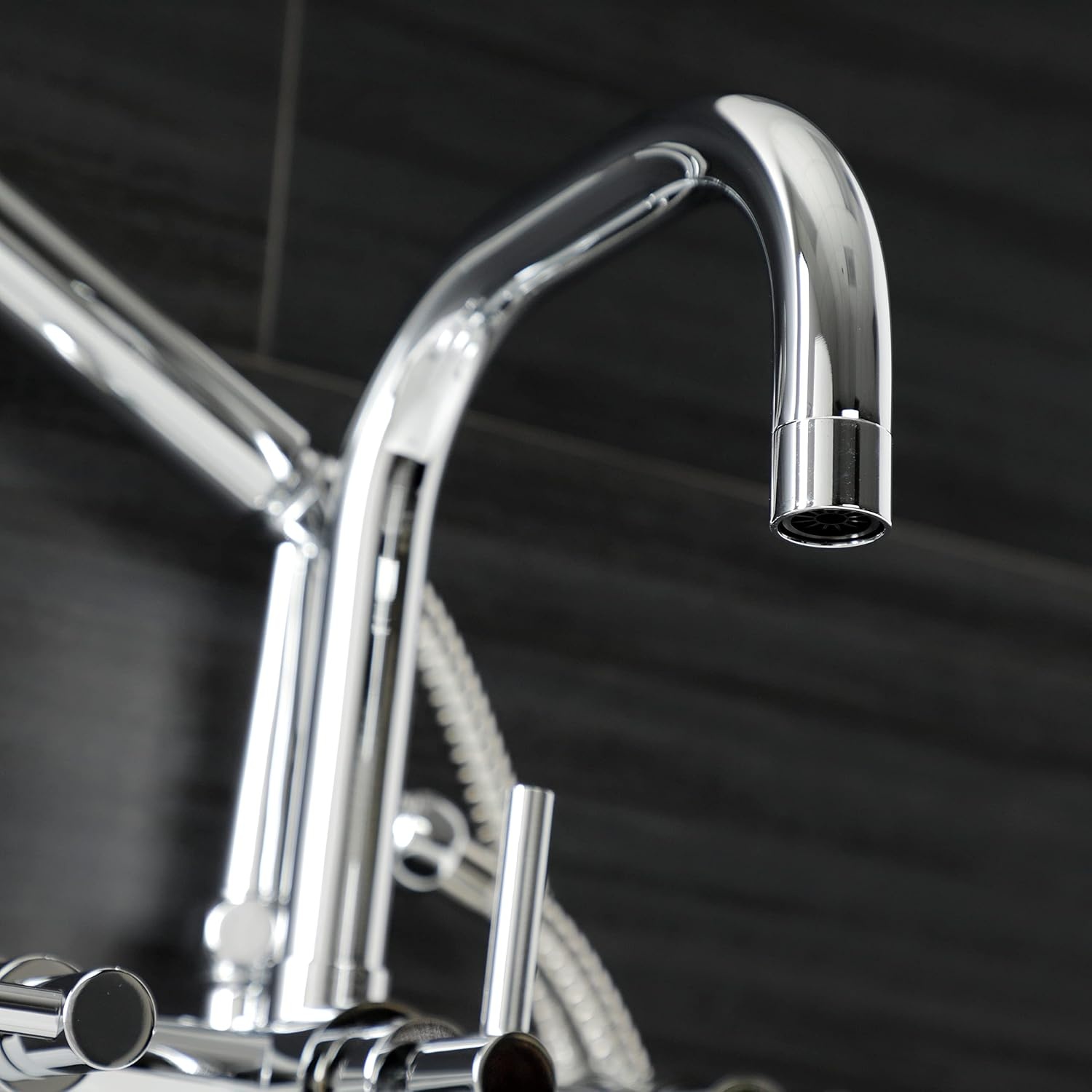 image:imageAqua Vintage AE8450DL Concord Wall Mount Clawfoot Tub Faucet Matte BlackPolished Chrome
