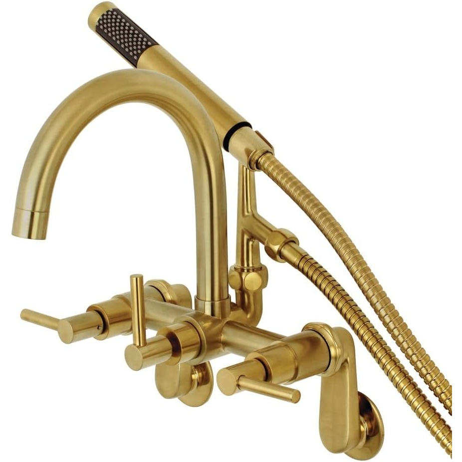 image:imageAqua Vintage AE8158DL Concord 7Inch Adjustable Wall Mount Tub Faucet Brushed NickelBrushed Brass