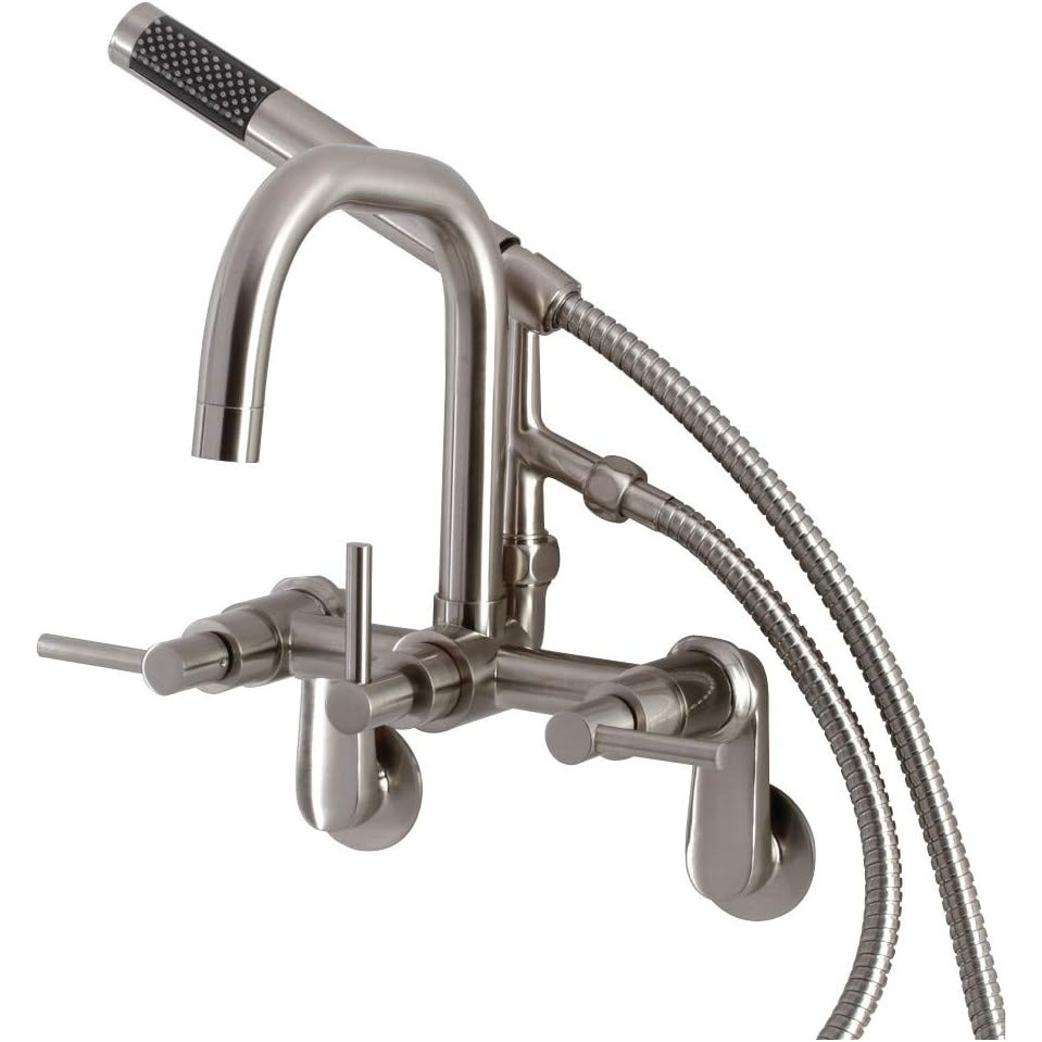 image:imageAqua Vintage AE8450DL Concord Wall Mount Clawfoot Tub Faucet Matte BlackBrushed Nickel