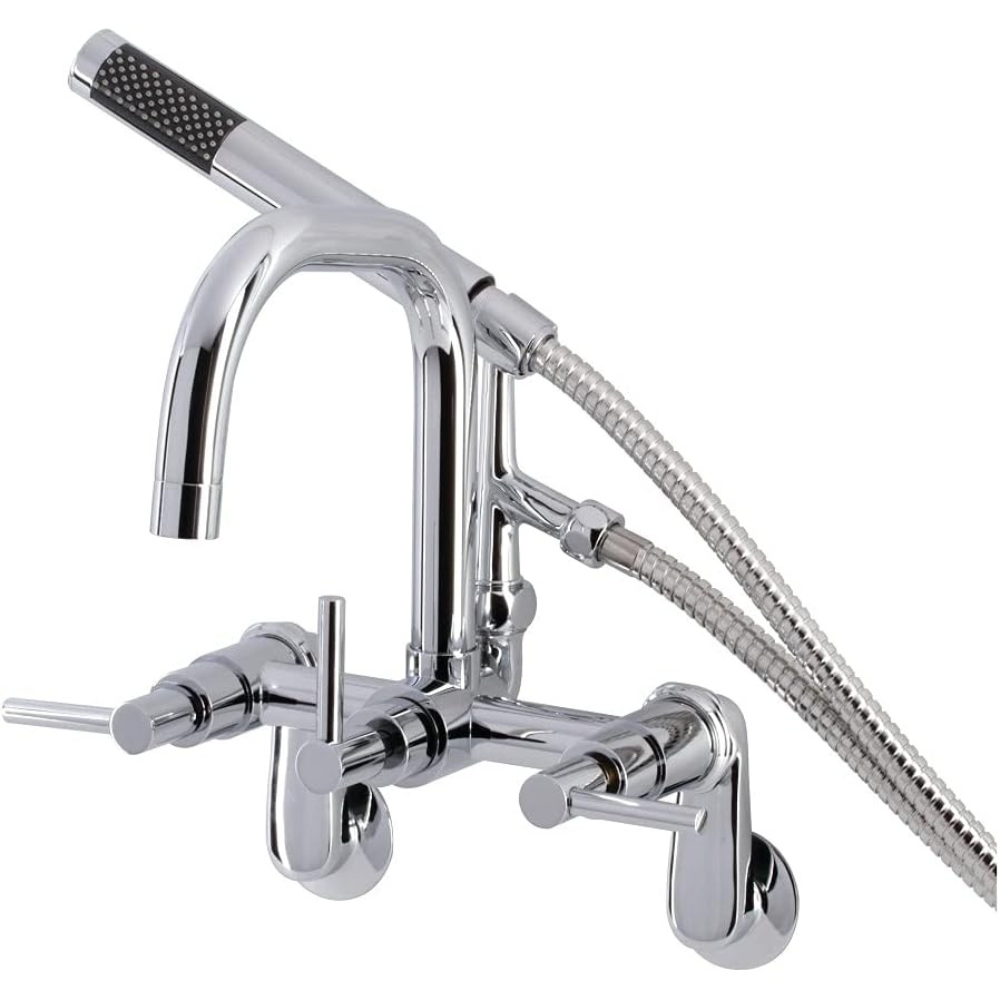 image:imageAqua Vintage AE8450DL Concord Wall Mount Clawfoot Tub Faucet Matte BlackPolished Chrome