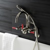 image:imageAqua Vintage AE8150DKL Kaiser 7Inch Adjustable Wall Mount Clawfoot Tub Faucet Matte BlackPolished Chrome