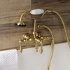 image:imageKingston Brass AE19T7 Aqua Vintage 338 Inch Wall Mount Tub Faucet with Hand Shower Brushed BrassBrushed Brass