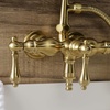 image:imageKingston Brass AE19T7 Aqua Vintage 338 Inch Wall Mount Tub Faucet with Hand Shower Brushed BrassBrushed Brass