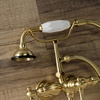 image:imageKingston Brass AE19T7 Aqua Vintage 338 Inch Wall Mount Tub Faucet with Hand Shower Brushed BrassBrushed Brass