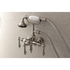 image:imageKingston Brass AE19T7 Aqua Vintage 338 Inch Wall Mount Tub Faucet with Hand Shower Brushed BrassBrushed Nickel
