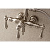 image:imageKingston Brass AE19T7 Aqua Vintage 338 Inch Wall Mount Tub Faucet with Hand Shower Brushed BrassBrushed Nickel