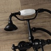 image:imageKingston Brass AE19T7 Aqua Vintage 338 Inch Wall Mount Tub Faucet with Hand Shower Brushed BrassMatte Black