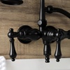 image:imageKingston Brass AE19T7 Aqua Vintage 338 Inch Wall Mount Tub Faucet with Hand Shower Brushed BrassMatte Black