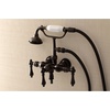 image:imageKingston Brass AE19T7 Aqua Vintage 338 Inch Wall Mount Tub Faucet with Hand Shower Brushed BrassOil Rubbed Bronze