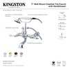 image:imageKingston Brass CC542T1 Vintage 7Inch Spread Wall Mount Leg Tub Filler with Hand Shower Metal Lever Handle Polished ChromePolished Chrome