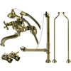 image:imageKingston Brass CCK225AB Vintage Wall Mount Clawfoot Tub Faucet Package with Supply Line Antique BrassAntique Brass
